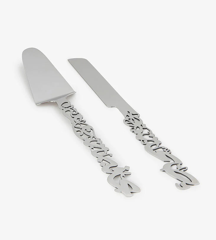 Progression Cake Knife & Server (Afiya) - Silver