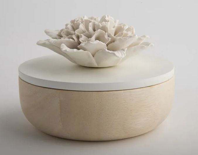 Petal Box with Porcelain Flower- Large