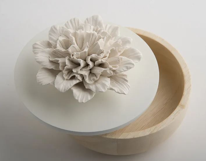 Petal Box with Porcelain Flower- Small