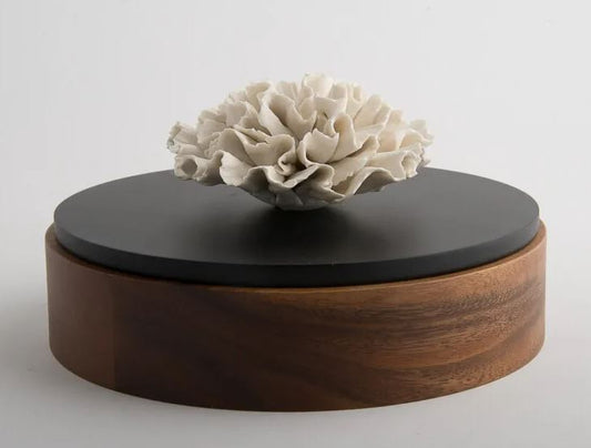 Fleur Box with Porcelain Flower- Black Large