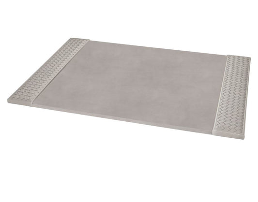 DESK PAD HAND WOVEN LEATHER GREY