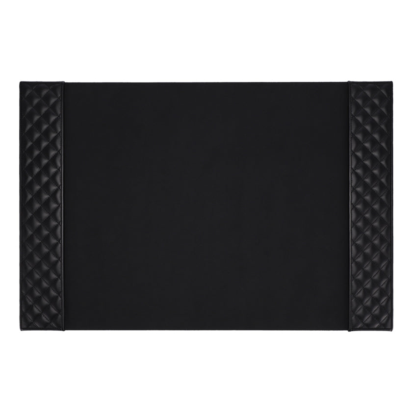 DESK PAD QUILTED PADDED LEATHER BLACK