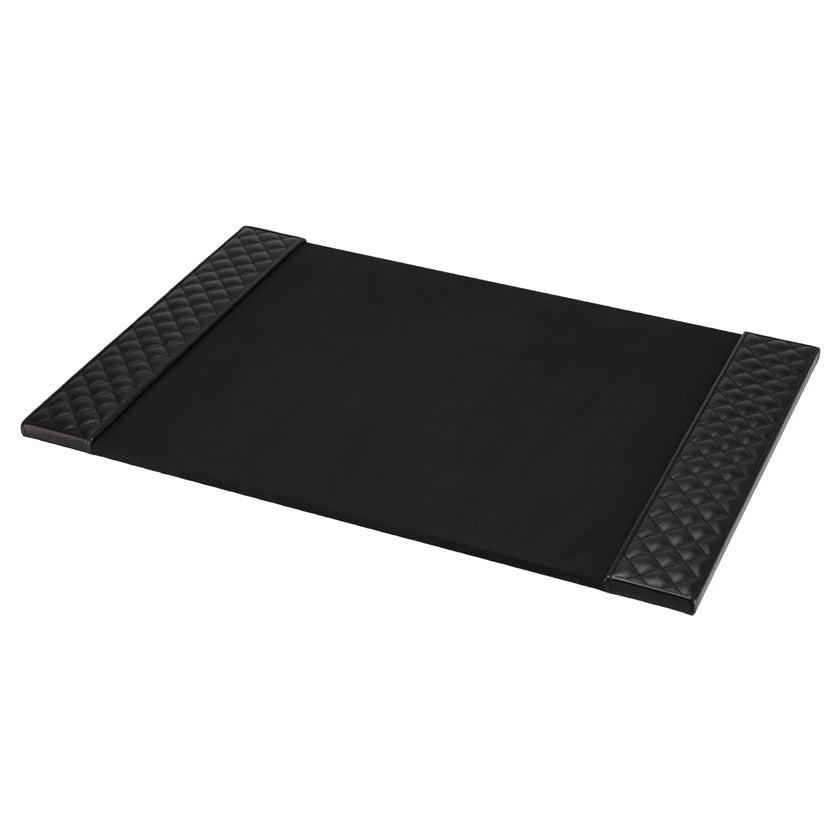 DESK PAD QUILTED PADDED LEATHER BLACK