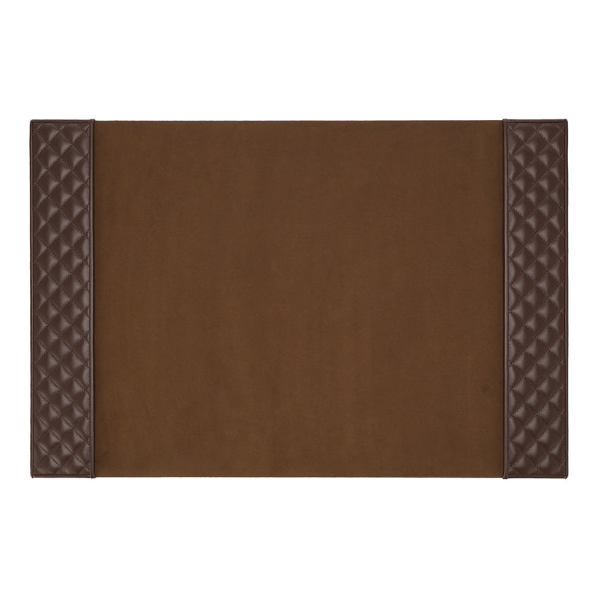 DESK PAD QUILTED PADDED LEATHER CHOCO