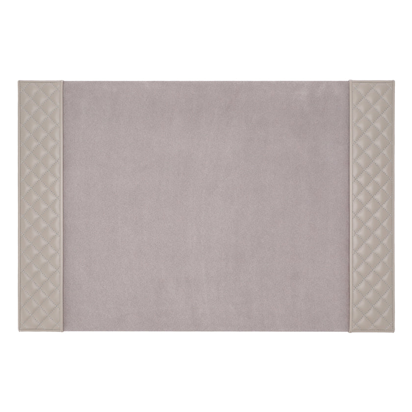 DESK PAD QUILTED PADDED LEATHER GREY