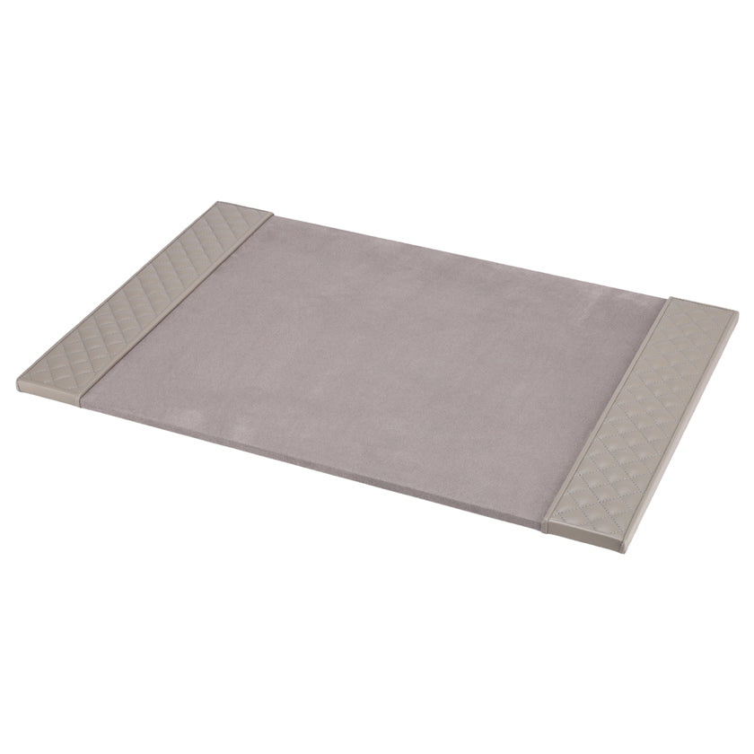 DESK PAD QUILTED PADDED LEATHER GREY