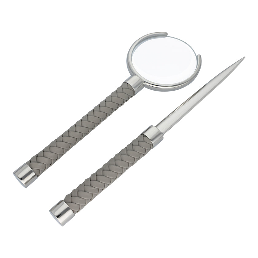 LETTER OPENER AND MAGNIFIER GREY