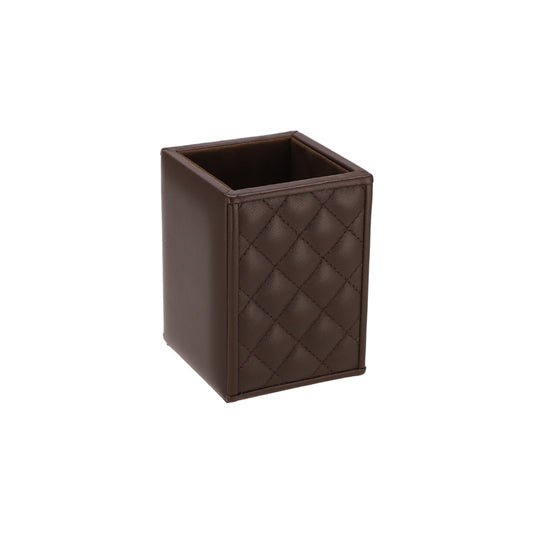 PEN CUP QUILTED PADDED CHOCO