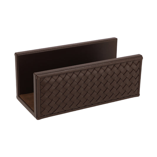 MAIL HOLDER WOVEN LEATHER CHOCO