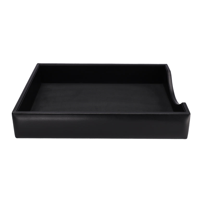 LEATHER PAPER TRAY BLACK