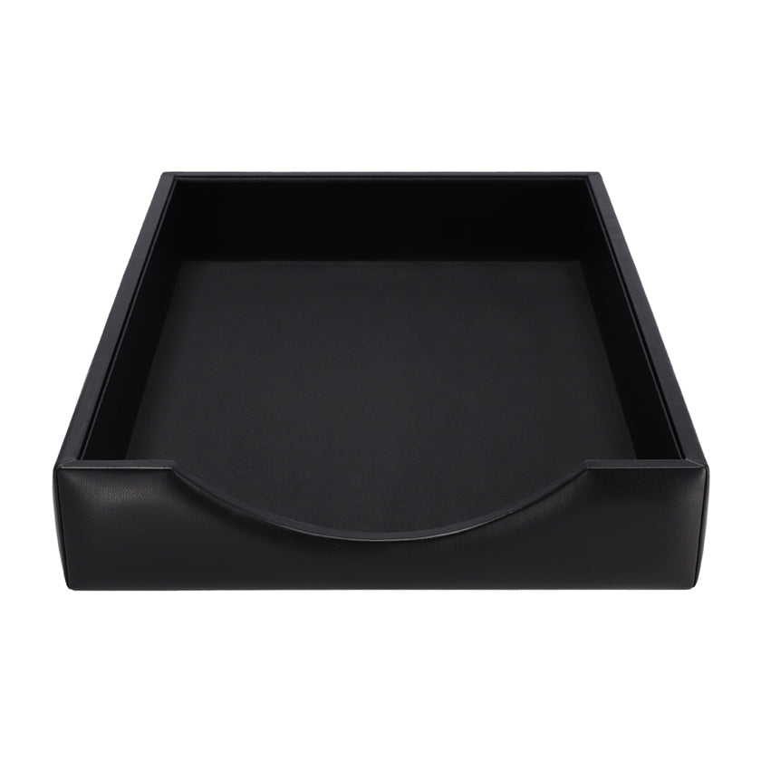 LEATHER PAPER TRAY BLACK