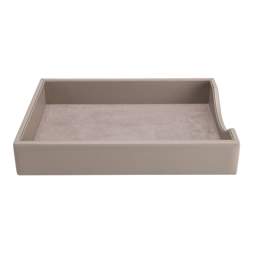 LEATHER PAPER TRAY GREY