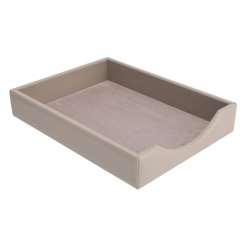 LEATHER PAPER TRAY GREY