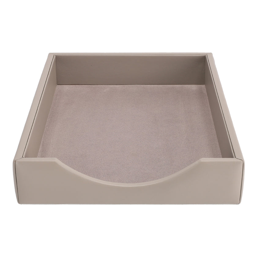 LEATHER PAPER TRAY GREY