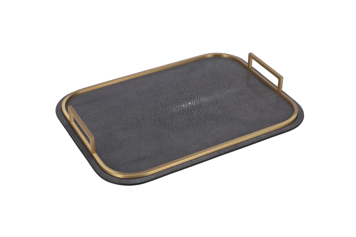 BELLINI TRAY RECTANGULAR MEDIUM REAL SHAGREEN: OCEAN STITCHING