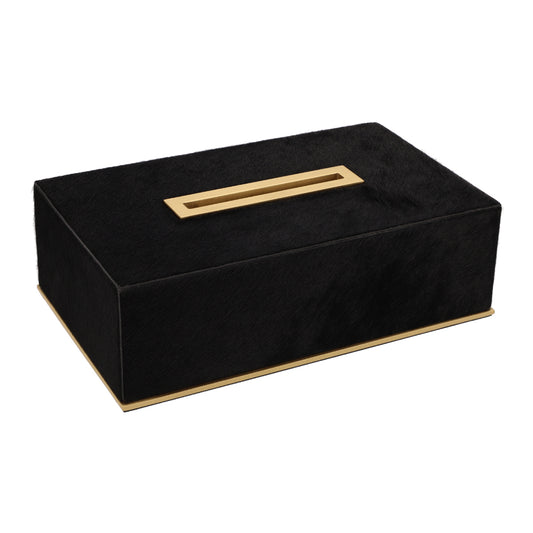 FIRENZE TISSUE HOLDER RECTANGULAR PONY: BLACK