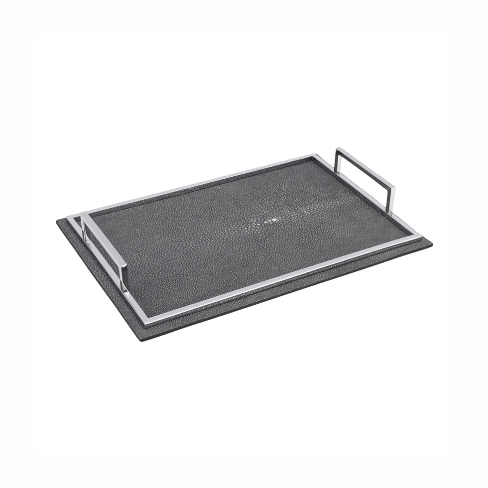 DEFILE TRAY RECTANGULAR SMALL REAL SHAGREEN: OCEAN STITCHING