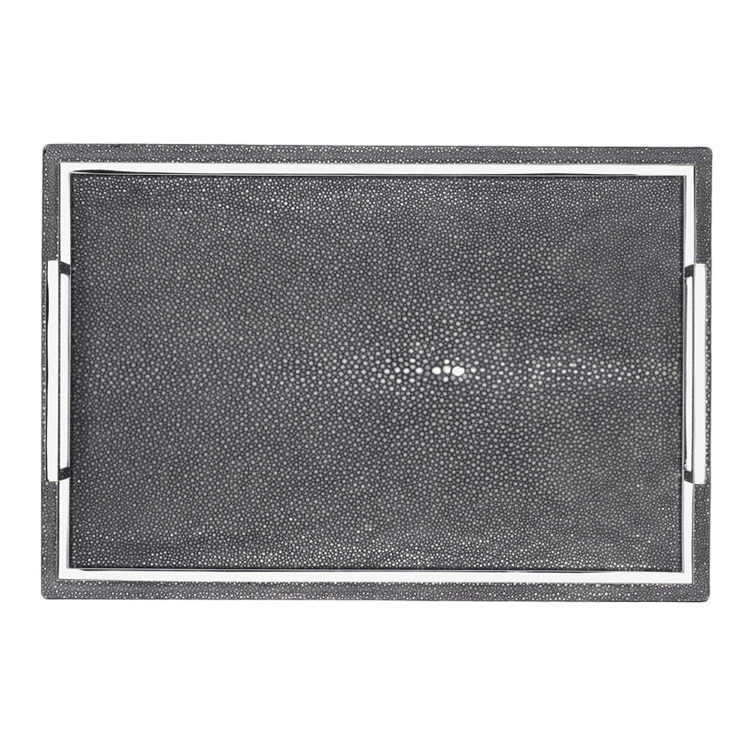 DEFILE TRAY RECTANGULAR SMALL REAL SHAGREEN: OCEAN STITCHING