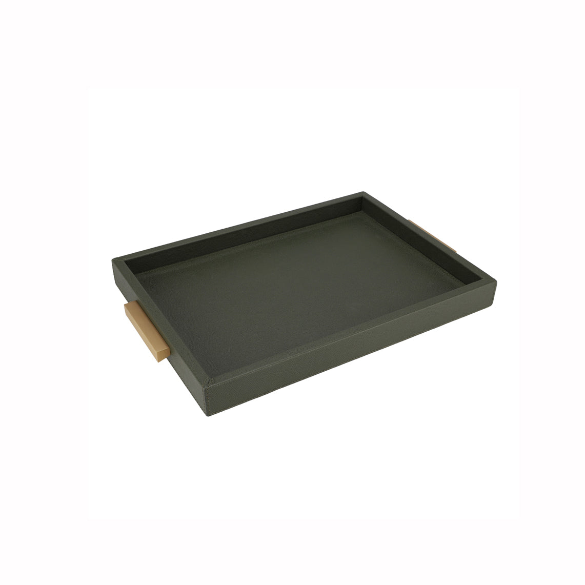 DECO TRAY SMALL PRINTED CALFSKIN GOLF: LODEN GREEN