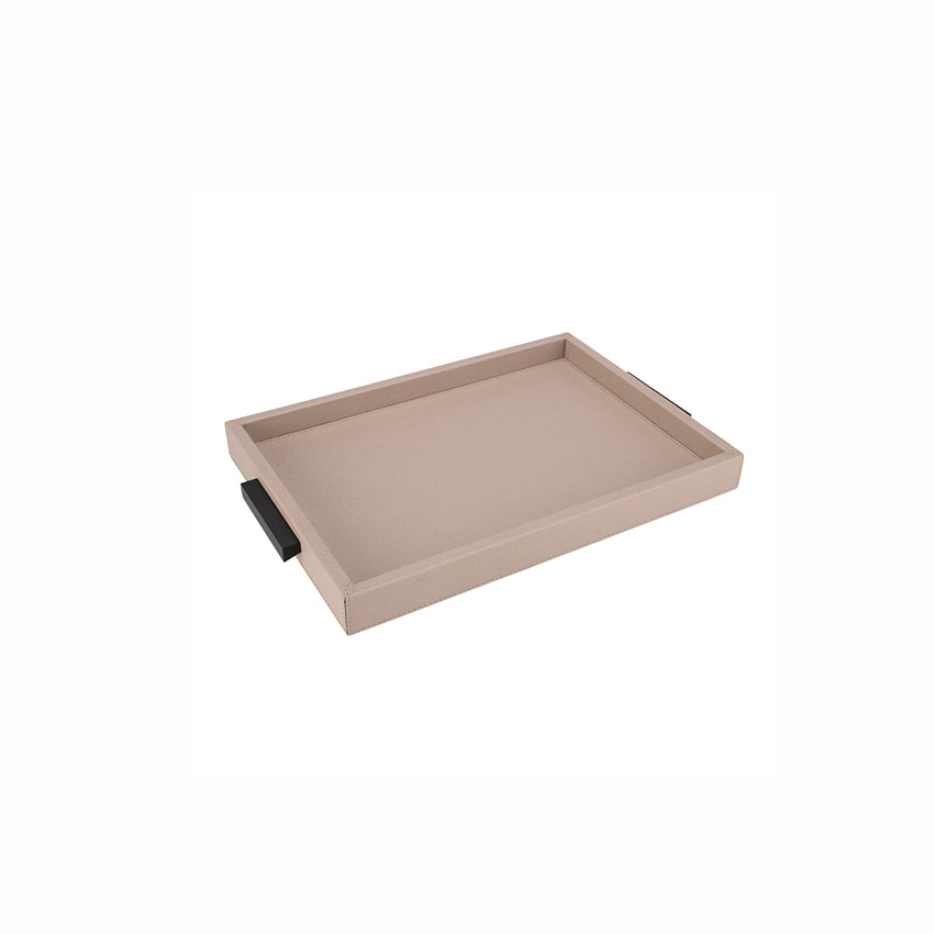 DECO TRAY SMALL PRINTED CALFSKIN GOLF: STONE