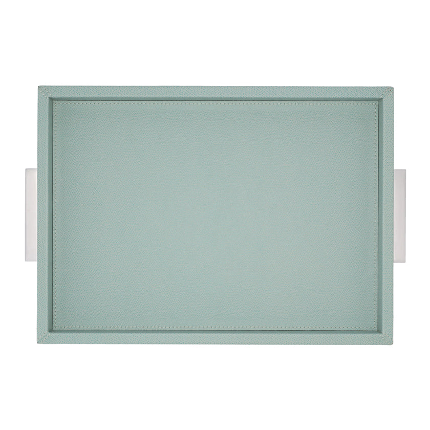 DECO TRAY MEDIUM PRINTED CALFSKIN GOLF: MINT