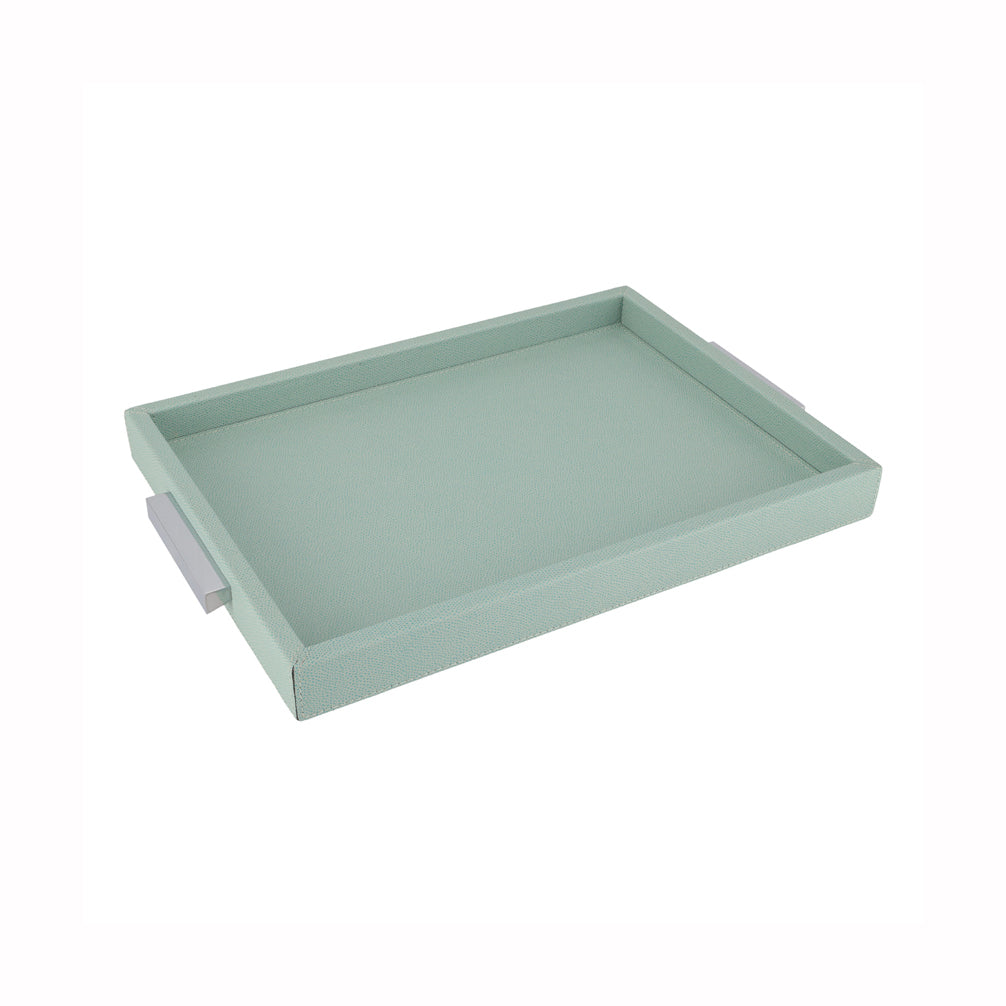 DECO TRAY MEDIUM PRINTED CALFSKIN GOLF: MINT