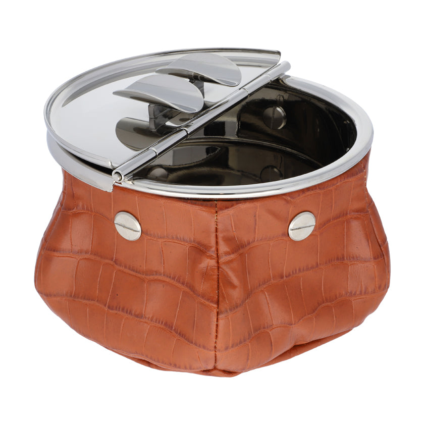 LAURENCE BEAN BAG ASHTRAY PRINTED CALFSKIN CROCODILE : SIENA