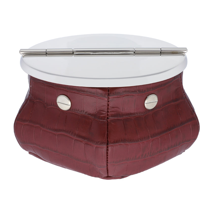 LAURENCE BEAN BAG ASHTRAY PRINTED CALFSKIN CROCODILE : BORDEAUX