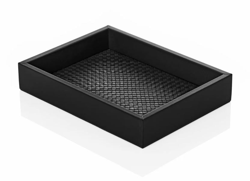 LEATHER PAPER TRAY PADDED - BLACK