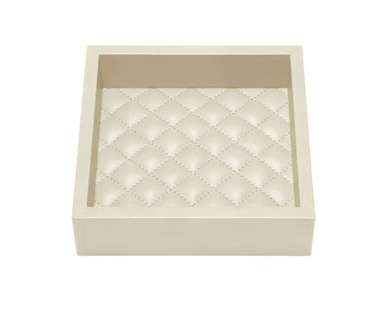 LEATHER TRAY QUILTED PADDED LINING AVORIO