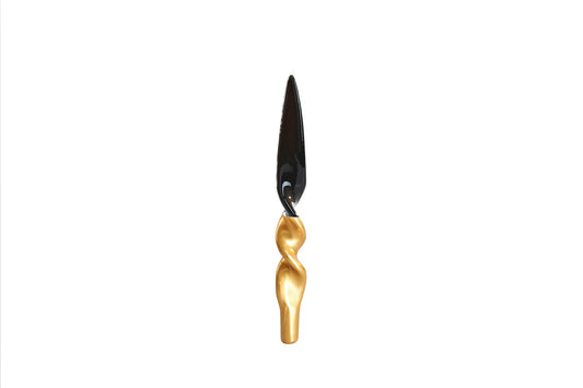 Twisted Taper Candles, Set of 2- Nero/oro-black/gold )