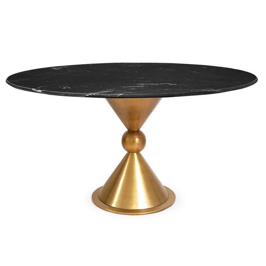 Jonathan Adler Marble top stainless steel base Caracas Dining Table