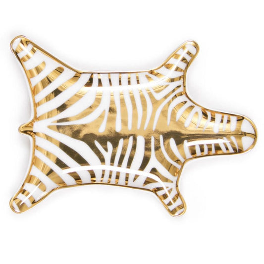 Zebra Stacking  Dish Gold