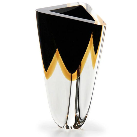 Black & Amber Triangle Vase 4