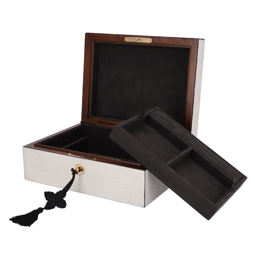 Gold Jewelry Box with Tray -Sky