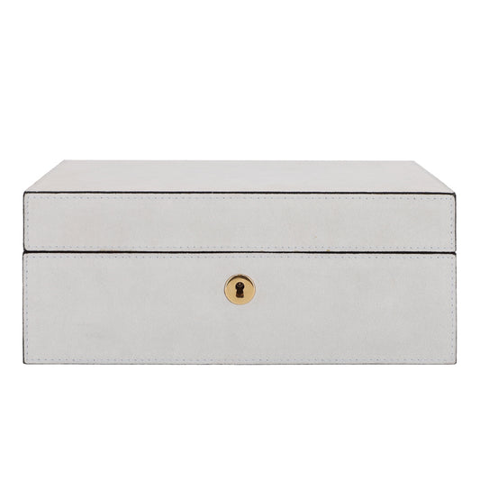 Gold Jewelry Box with Tray - White