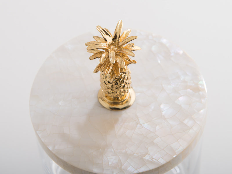 Glass Jar with Gold Pineapple