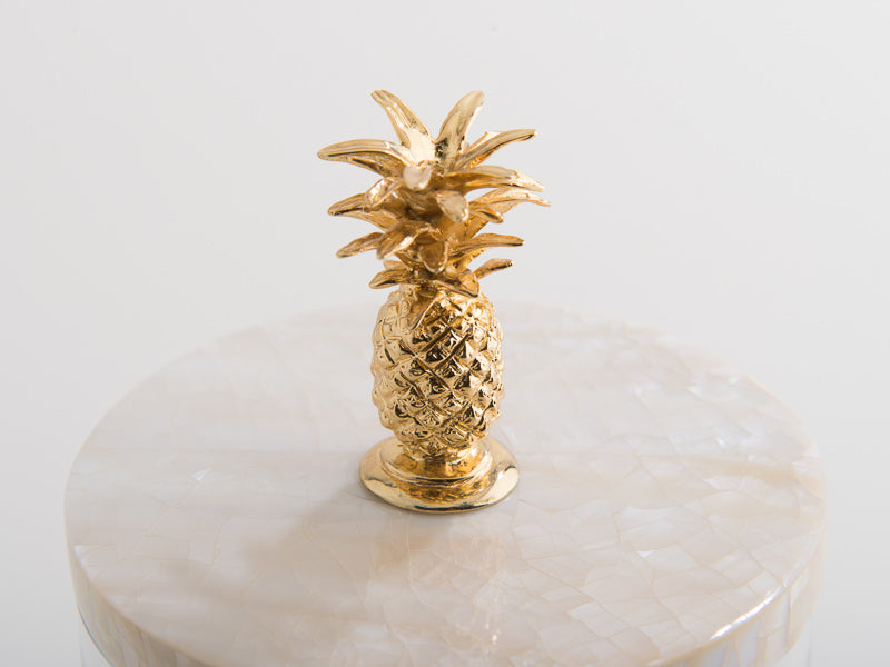 Glass Jar with Gold Pineapple