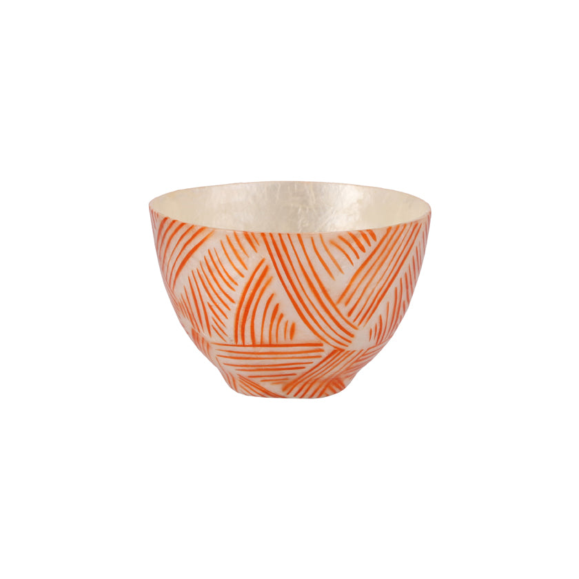 Graphic Orange Pattern Mother of Pearl Cup