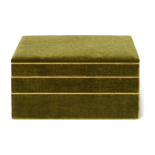 Valentina Velvet Stacked Jewelry Box Moss