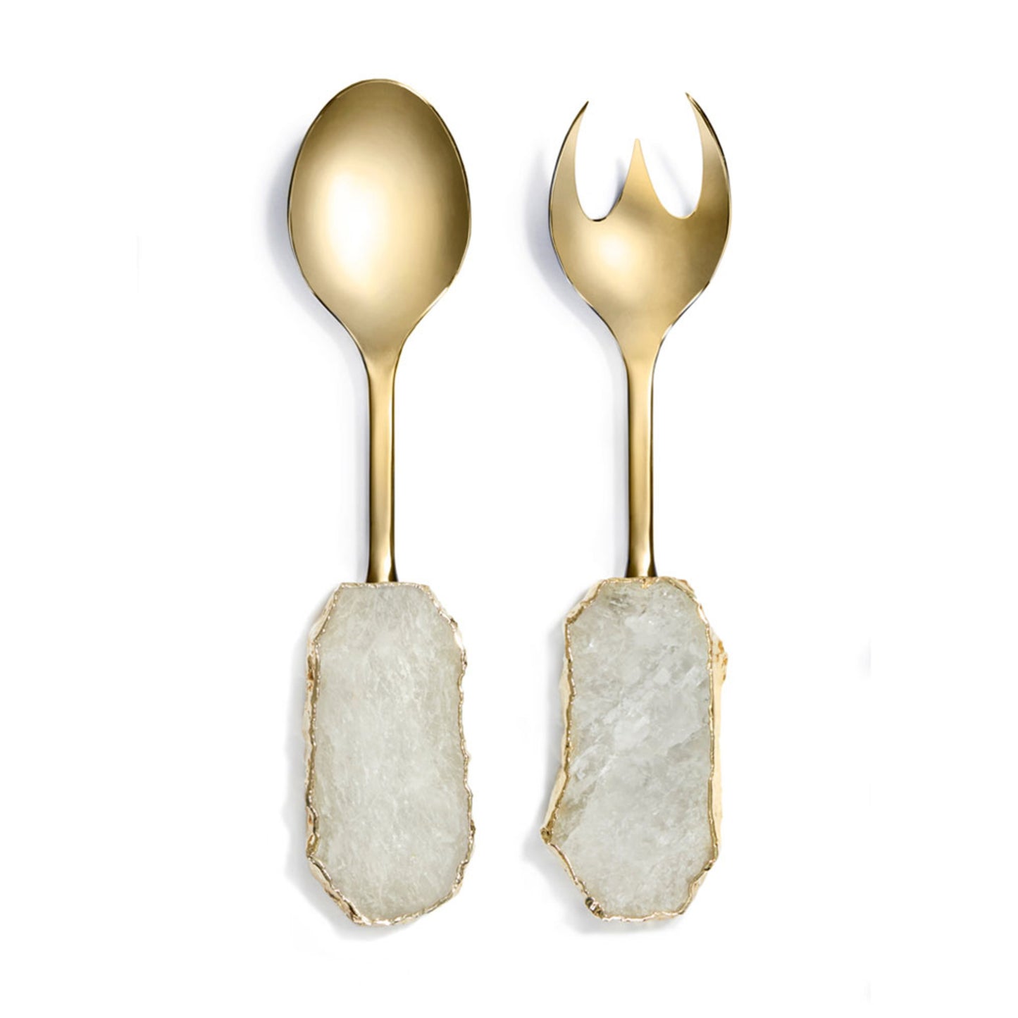 Scossa Salad Servers Crystal / Stainless Gold