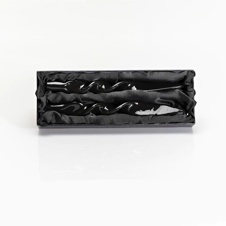 Twisted Taper Candles, Set of 2Nero- Black