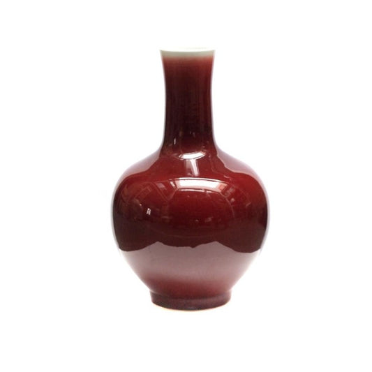 Straight neck vase ss ox blood