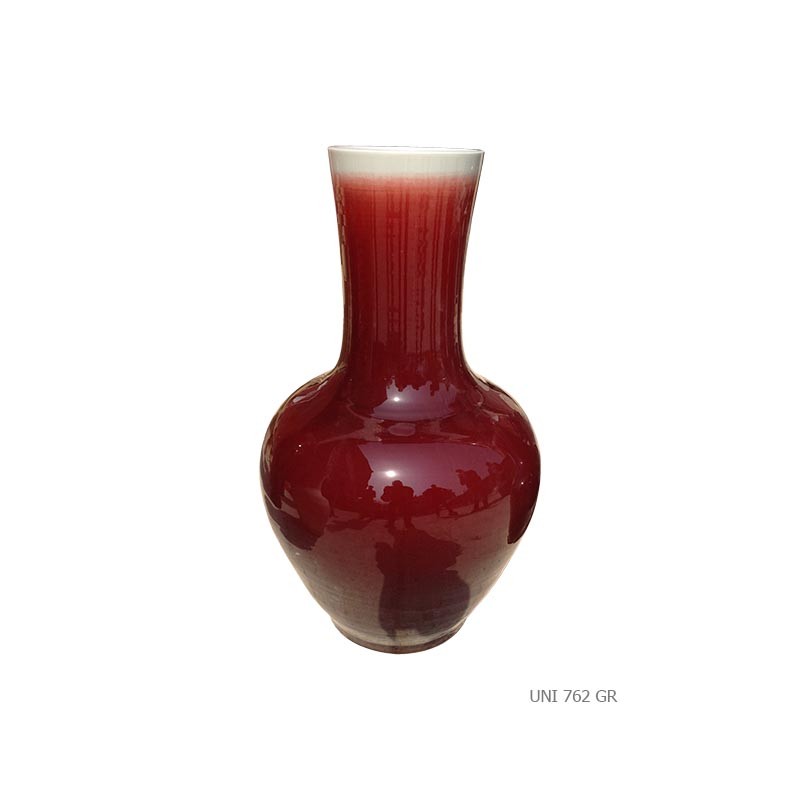 Straight neck vase 'ox blood